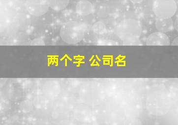 两个字 公司名